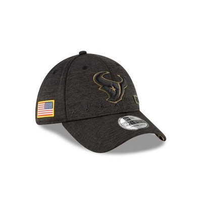 Black Houston Texans Hat - New Era NFL Salute To Service 39THIRTY Stretch Fit Caps USA9687421